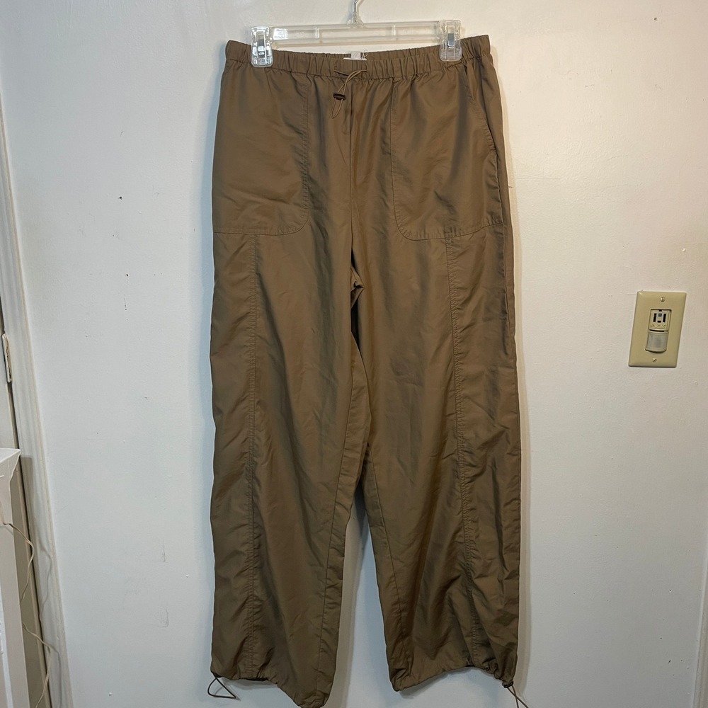 LE LIS COLLECTION Women Tan Cargo Drawstring Waist Jogger Pants Size L